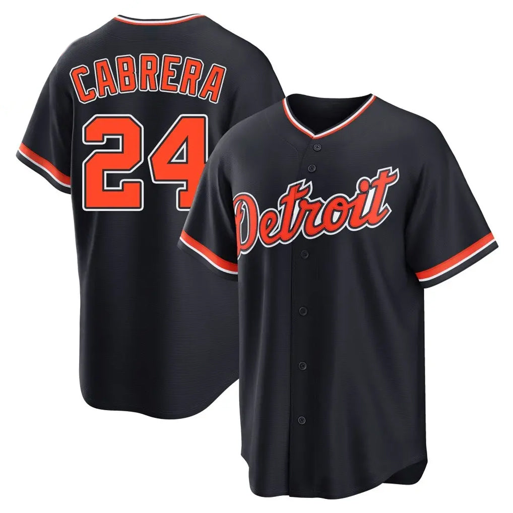 Friene D.Tigers #24 Miguel Cabrera Player Navy Home Game Stitched Jerseys