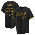 Friene  D.Tigers #28 Javier B¨¢ez Player Black Snake Skin City Home Game Stitched Jerseys