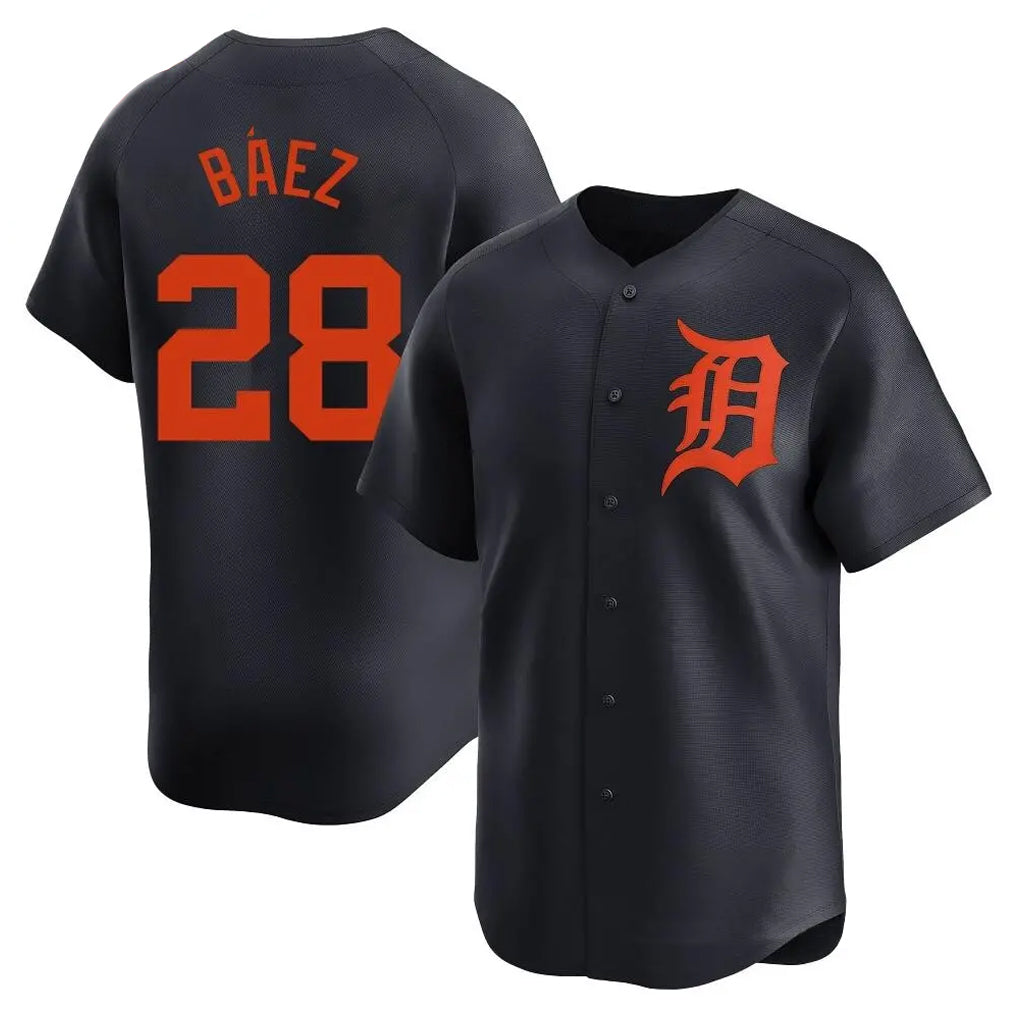 Friene  D.Tigers #28 Javier B¨¢ez Player Navy Home Limited Stitched Jerseys