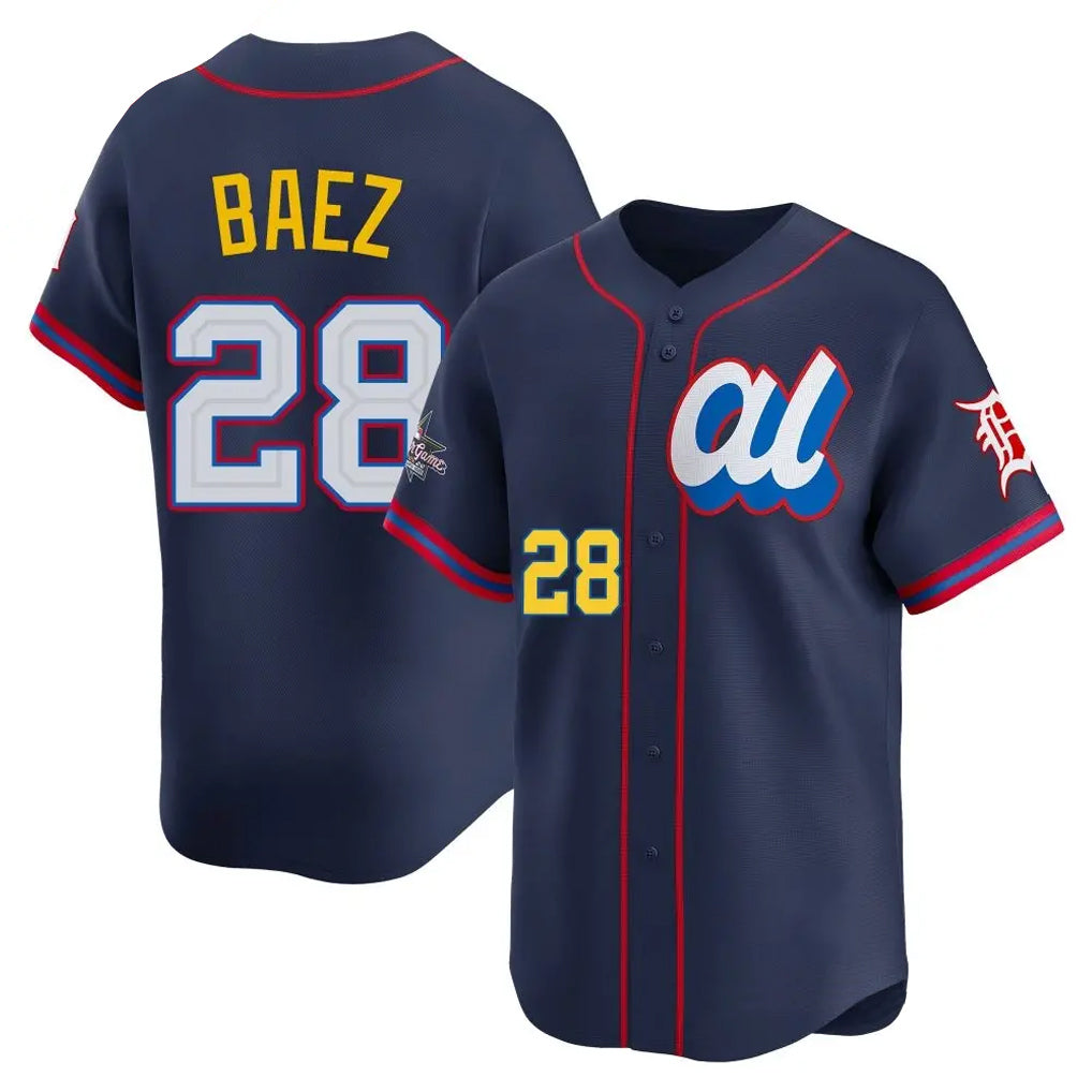Friene  D.Tigers #28 Javier B¨¢ez Player Navy Limited American League All-Star Edition Stitched Jerseys