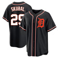 Friene  D.Tigers #29 Tarik Skubal Player Black Fashion Out Home Game Stitched Jerseys