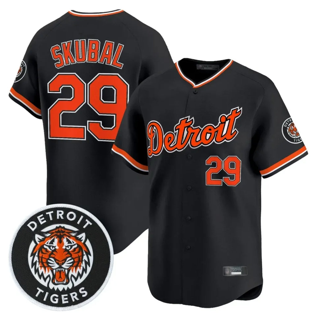 Friene  D.Tigers #29 Tarik Skubal Player Black Limited Home Stitched Jerseys