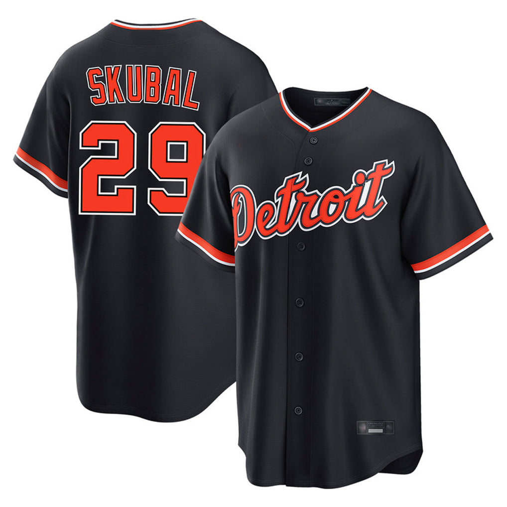 Friene  D.Tigers #29 Tarik Skubal Player Navy Home Game Stitched Jerseys