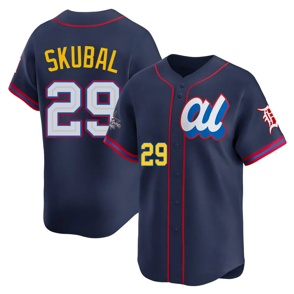 Friene  D.Tigers #29 Tarik Skubal Player Navy Limited American League All-Star Edition Stitched Jerseys