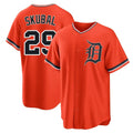 Friene  D.Tigers #29 Tarik Skubal Player Orange Home Game Stitched Jerseys