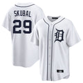 Friene  D.Tigers #29 Tarik Skubal Player White Home Game Stitched Jerseys