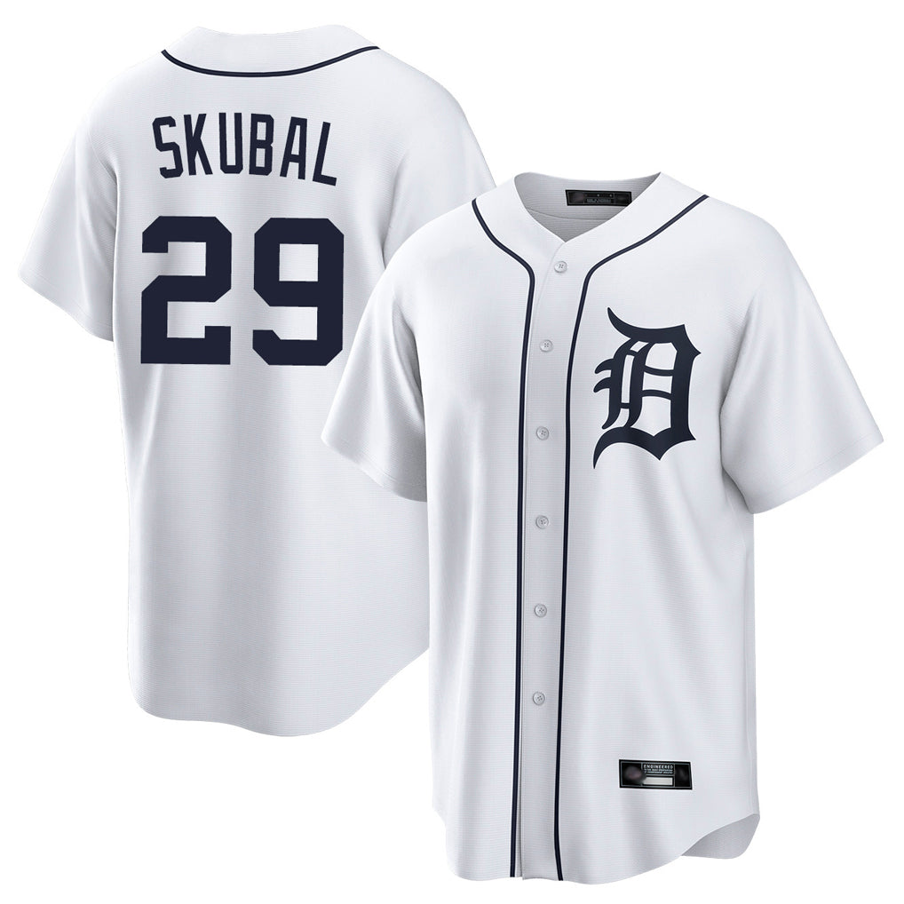 Friene  D.Tigers #29 Tarik Skubal Player White Home Game Stitched Jerseys