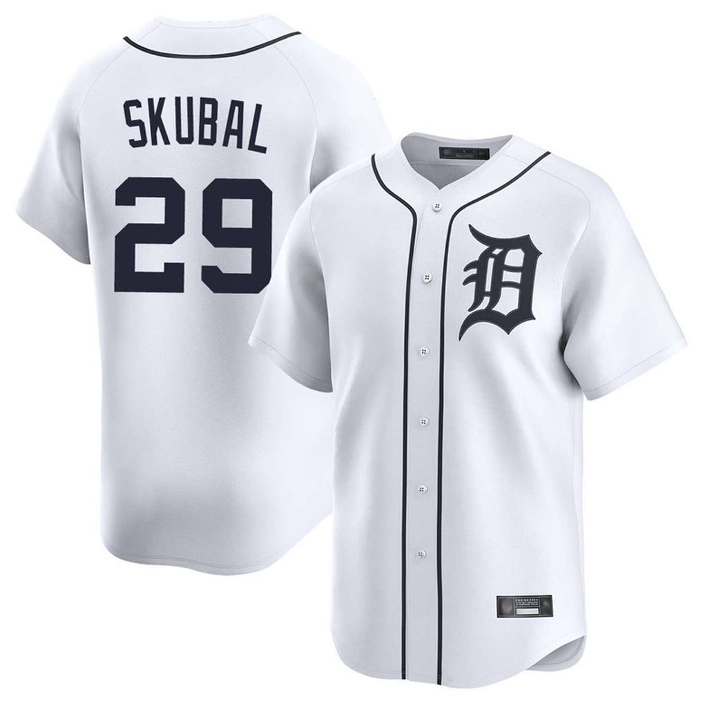 Friene  D.Tigers #29 Tarik Skubal Player White Home Limited Stitched Jerseys