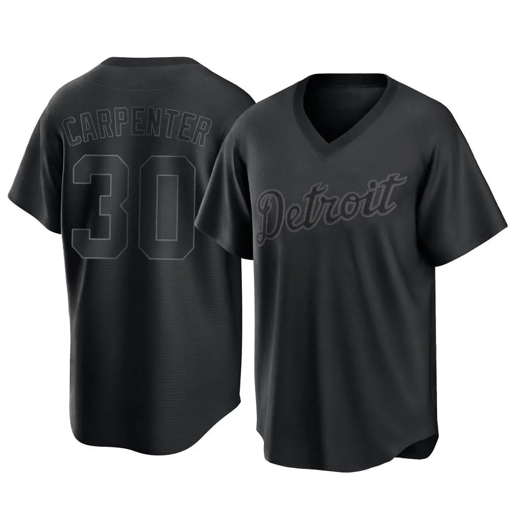 Friene  D.Tigers #30 Kerry Carpenter Player Black T-shirt Home Game Stitched Jerseys