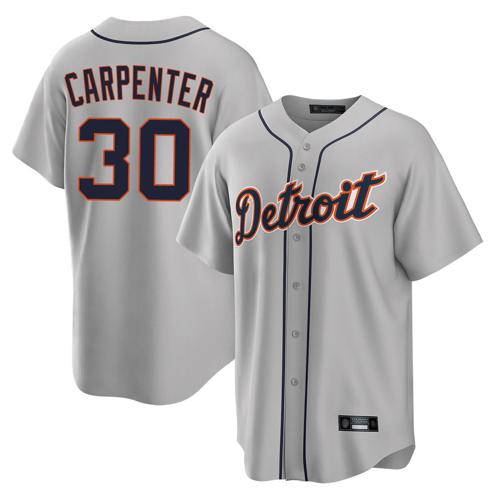 Friene  D.Tigers #30 Kerry Carpenter Player Gray Home Game Stitched Jerseys