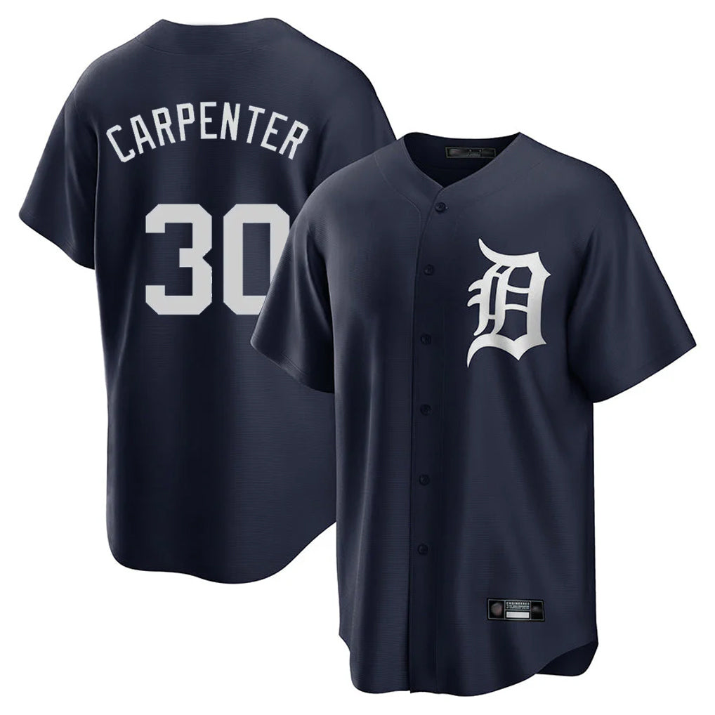 Friene  D.Tigers #30 Kerry Carpenter Player Navy Game Home Stitched Jerseys