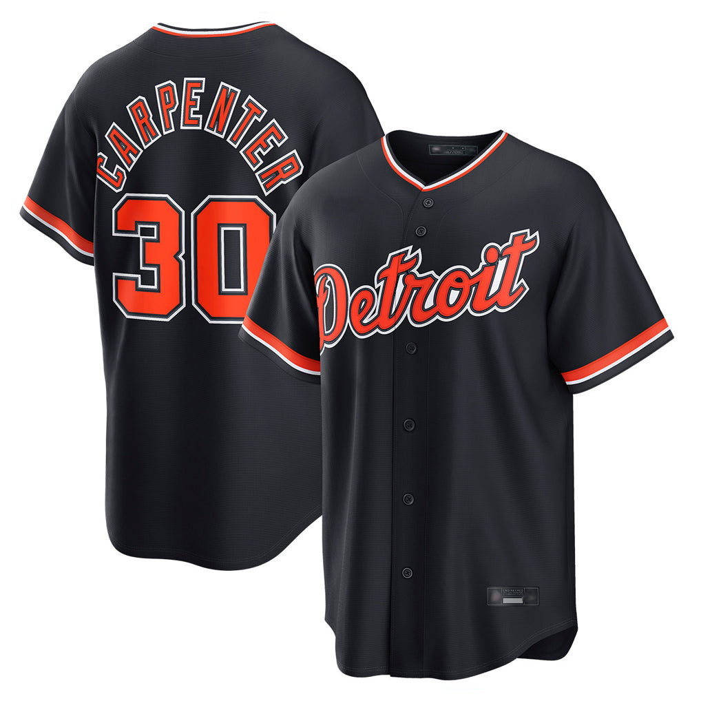 Friene  D.Tigers #30 Kerry Carpenter Player Navy Home Game Stitched Jerseys