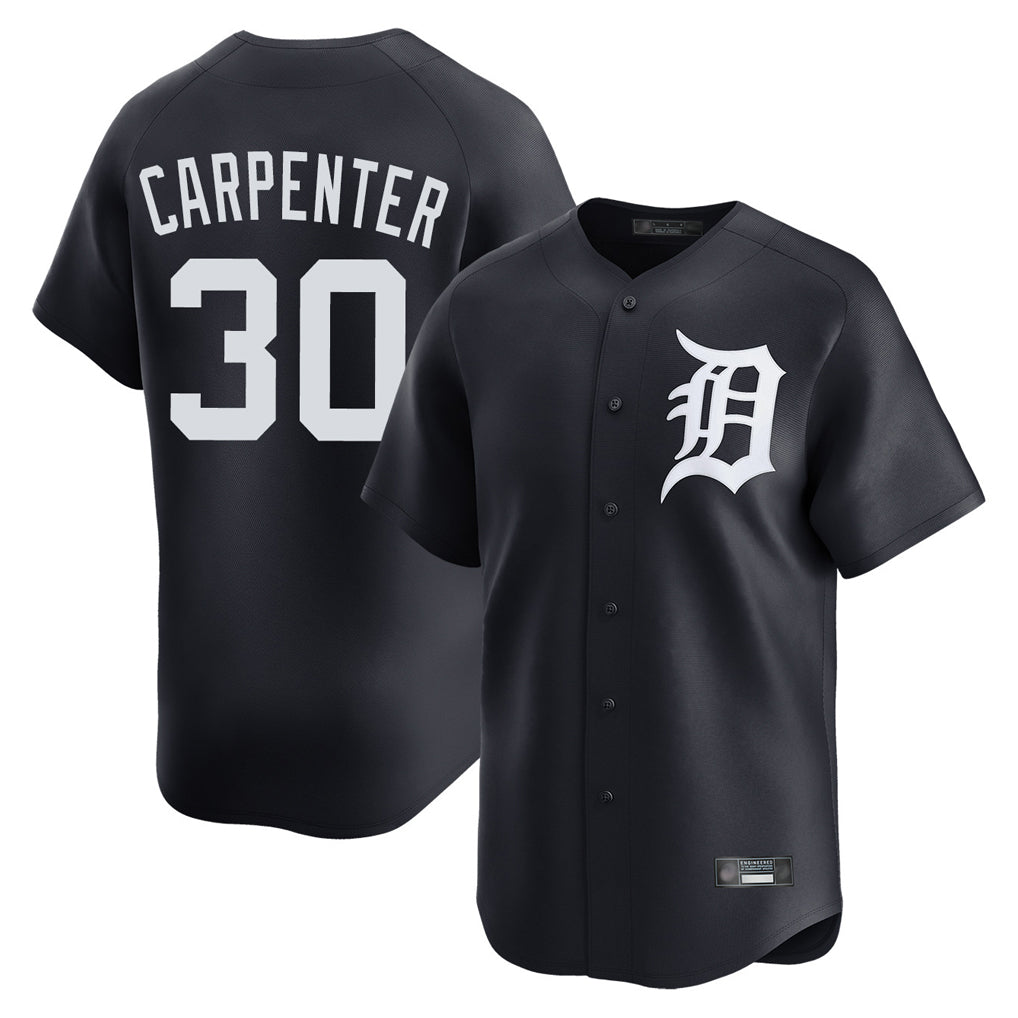 Friene  D.Tigers #30 Kerry Carpenter Player Navy Home Limited Game Stitched Jerseys