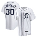 Friene  D.Tigers #30 Kerry Carpenter Player White Home Game Stitched Jerseys