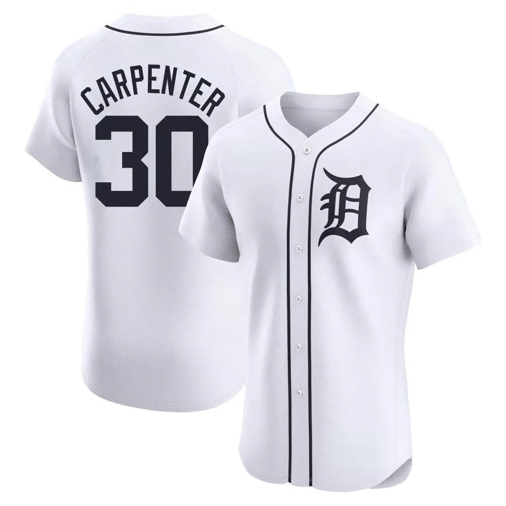 Friene  D.Tigers #30 Kerry Carpenter Player White Limited Elite Home Stitched Jerseys