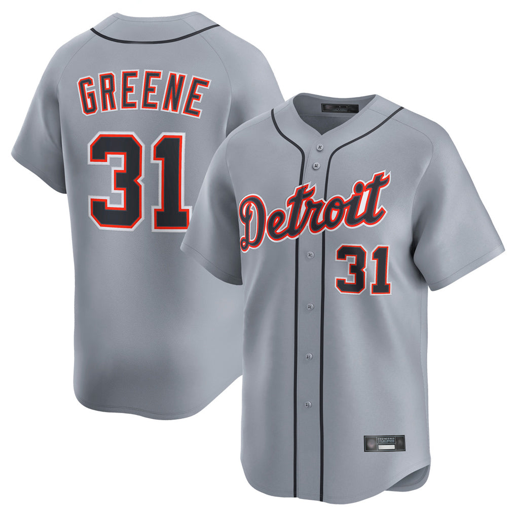 Friene  D.Tigers #31 Riley Greene Player Gray Home Limited Stitched Jerseys