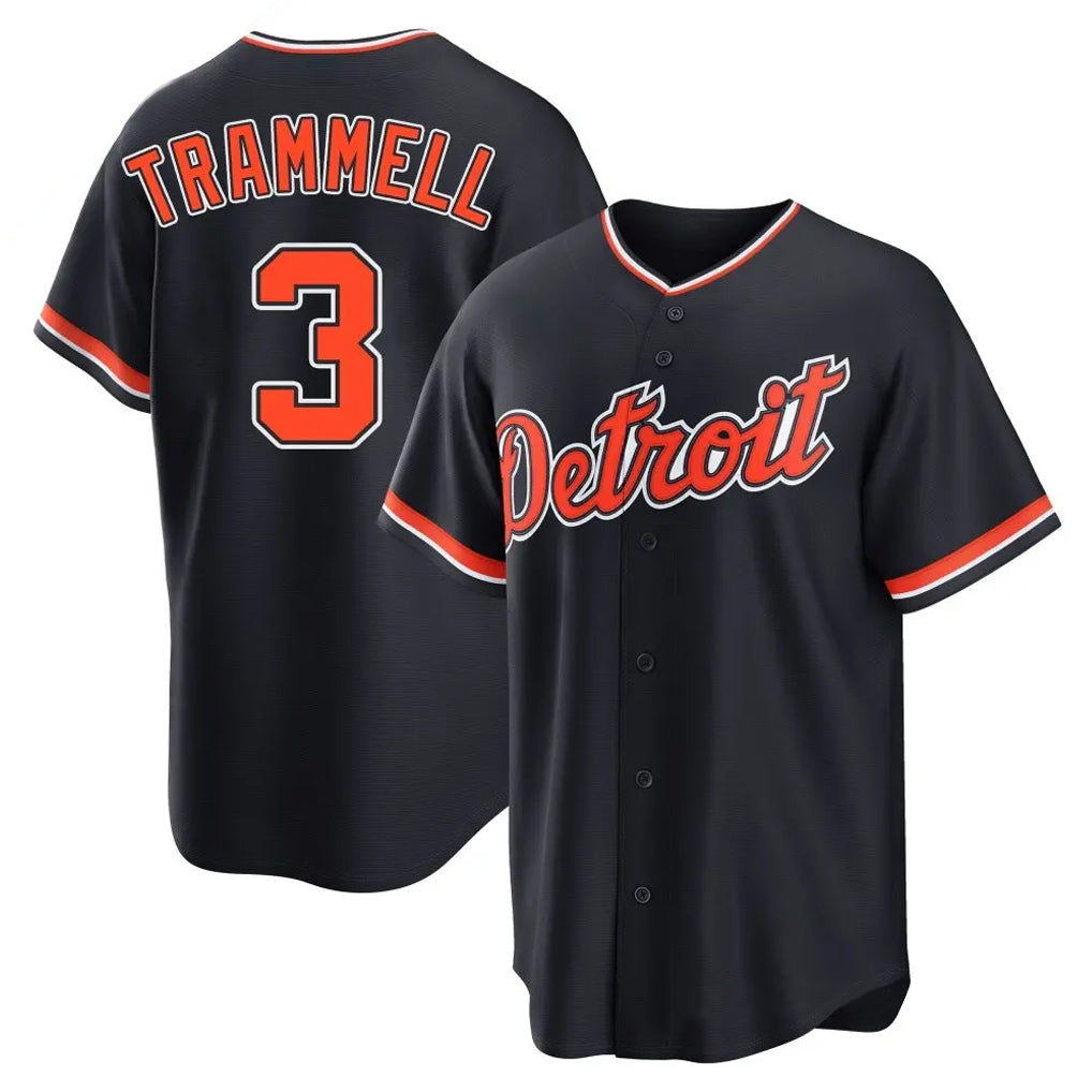 Friene D.Tigers #3 Alan Trammell Player Navy Home Game Stitched Jerseys