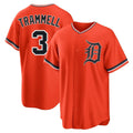 Friene D.Tigers #3 Alan Trammell Player Orange Home Game Stitched Jerseys
