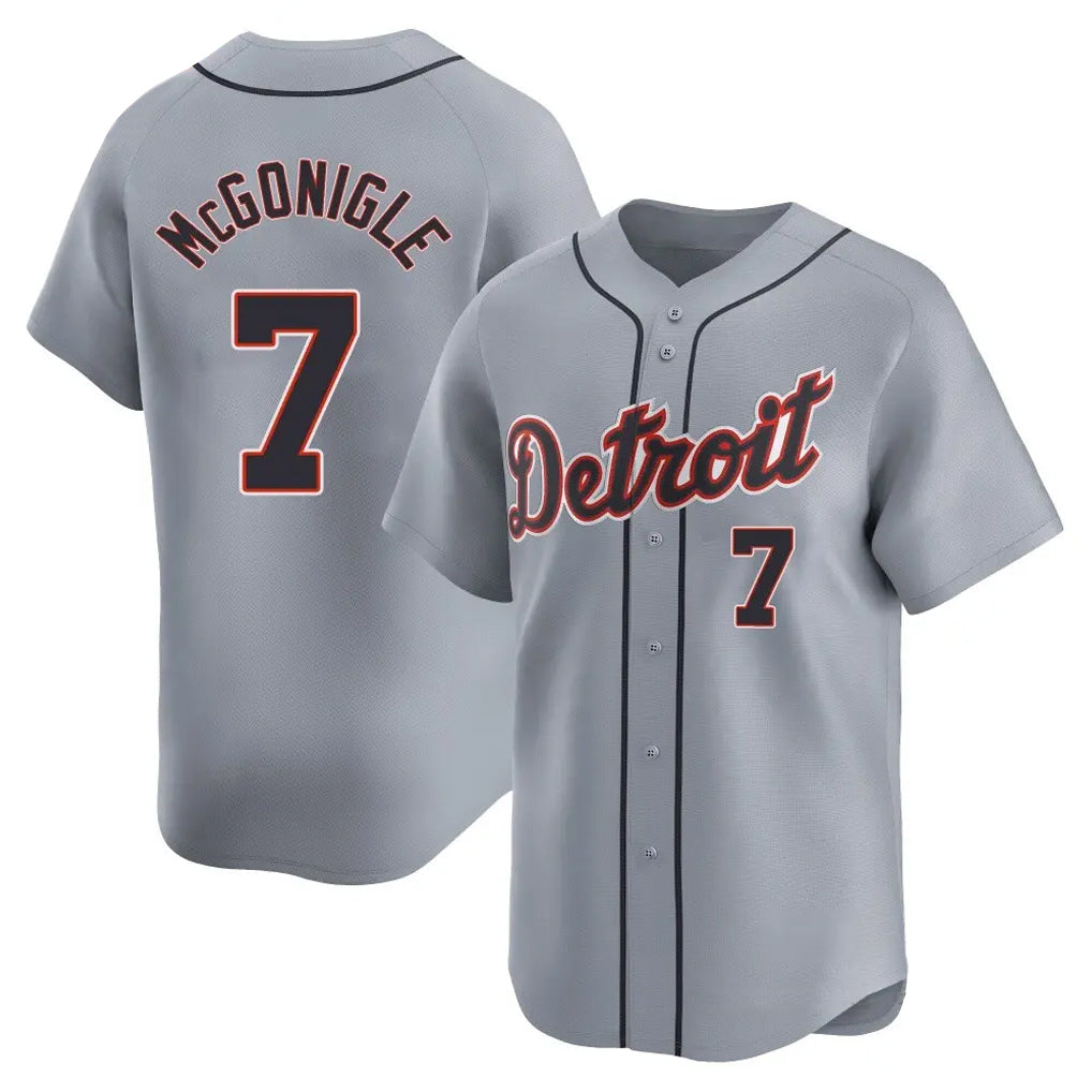 Friene D.Tigers #7 Kevin McGonigle Player Gray Home Limited Stitched Jerseys