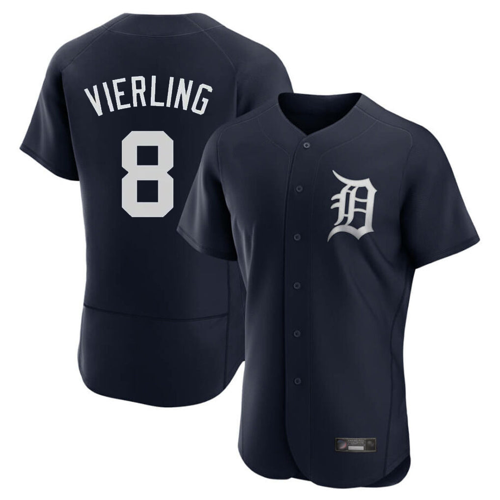 Friene D.Tigers #8 Matt Vierling Player Navy Limited Elite Home Stitched Jerseys