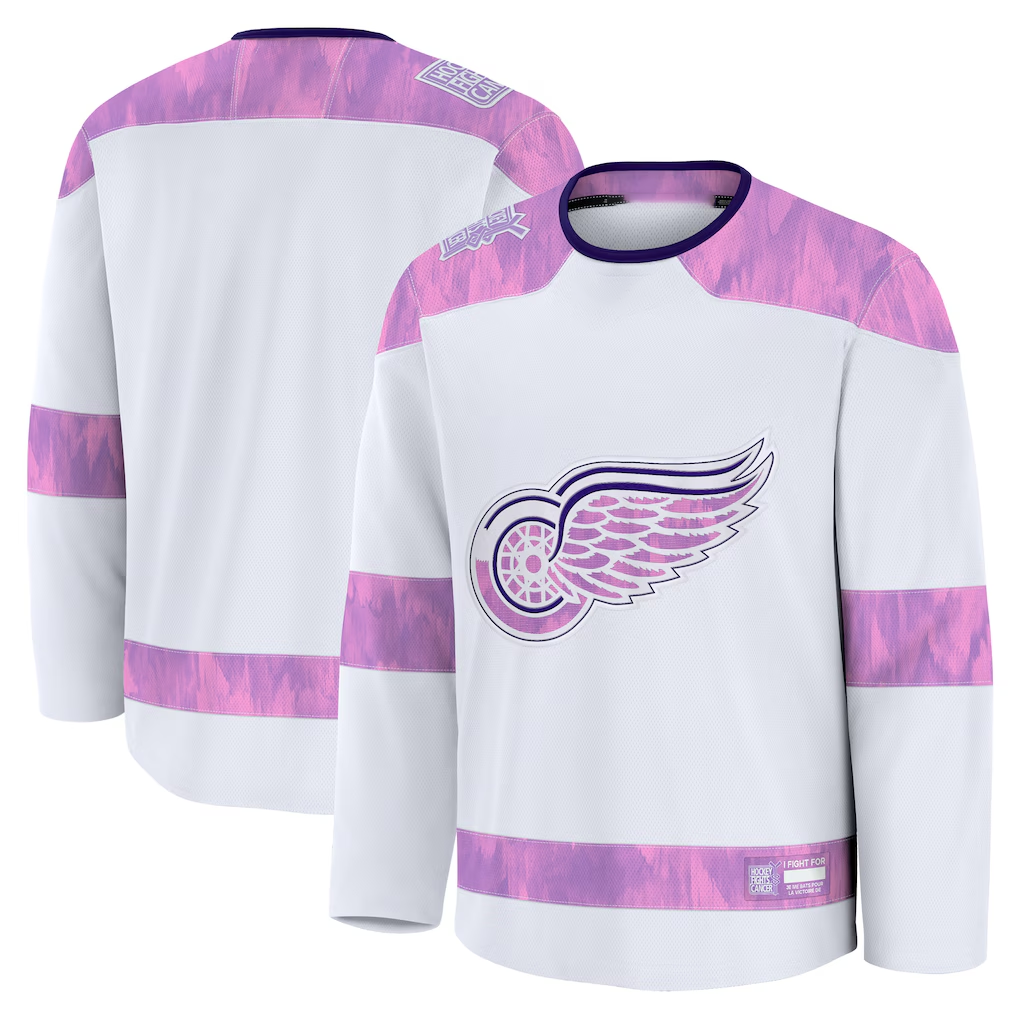 Friene DR.Wings White 2024 Hockey Fights Cancer Practice Jerseys