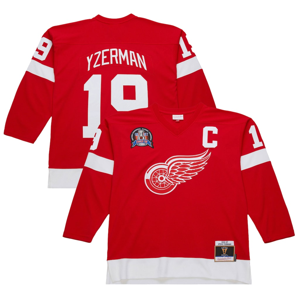 Friene DR.Wings #19 Steve Yzerman Scarlet 1996-97 Power Play Jerseys