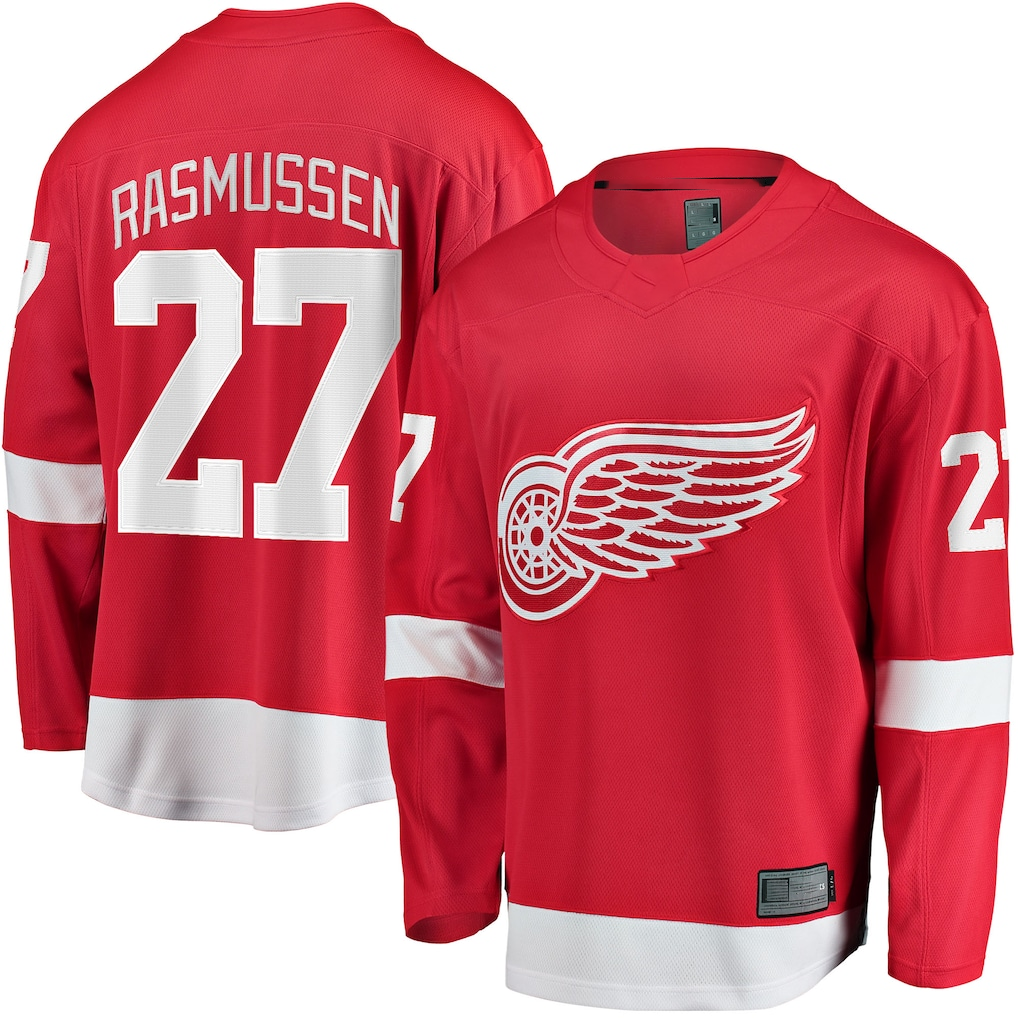 Friene DR.Wings #27 Michael Rasmussen Red Home Breakaway Player Jerseys