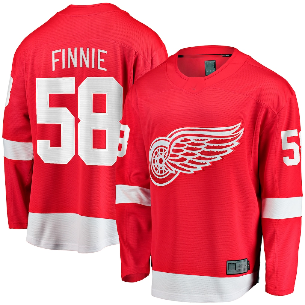 Friene DR.Wings #58 Emmitt Finnie Red Home Breakaway Jerseys