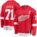 Friene DR.Wings #71 Dylan Larkin Branded Red Captain Home Breakaway Jerseys