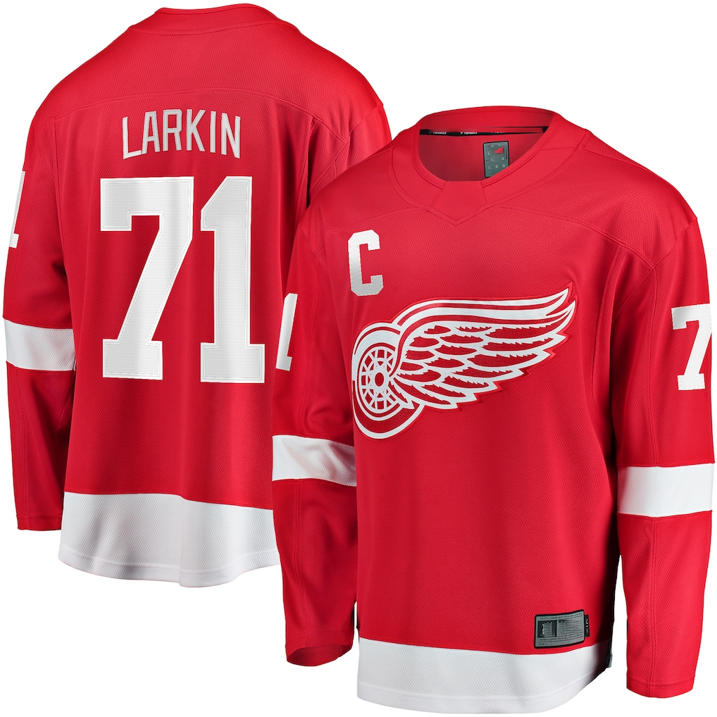 Friene DR.Wings #71 Dylan Larkin Red 202324 Captain Breakaway Player Jerseys