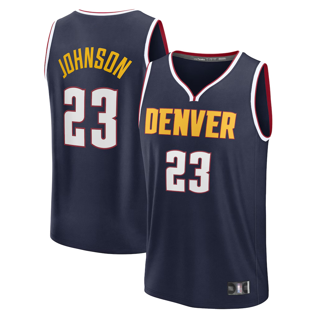 Friene Denver Nuggets #23 Cameron Johnson Navy Fast Break Replica Jerseys - Icon Edition