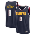 Friene Denver Nuggets #8 Peyton Watson Navy Fast Break Replica Player Jerseys - Icon Edition