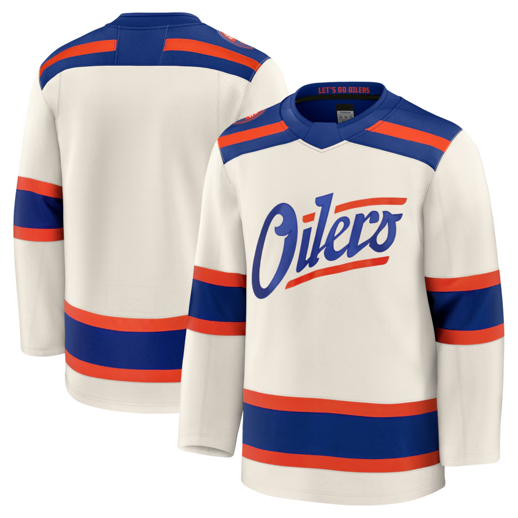 Friene E.Oilers Light Beige Alternate Premium Jerseys