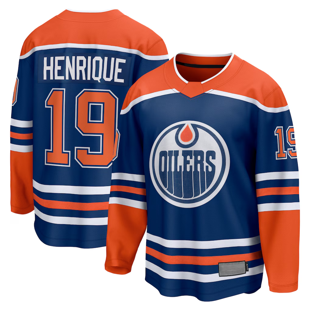 Friene E.Oilers #19 Adam Henrique Royal Home Breakaway Jerseys