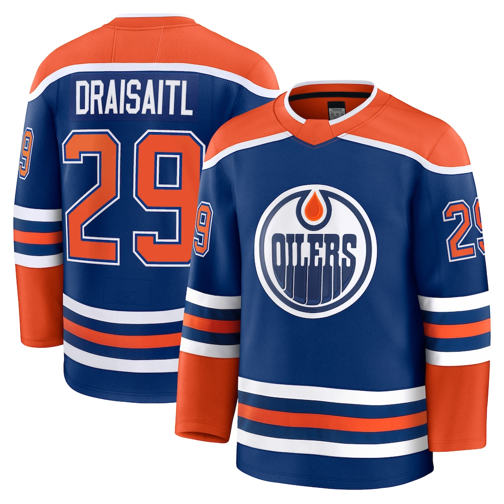 Friene E.Oilers #29 Leon Draisaitl Royal Home Premium Jerseys