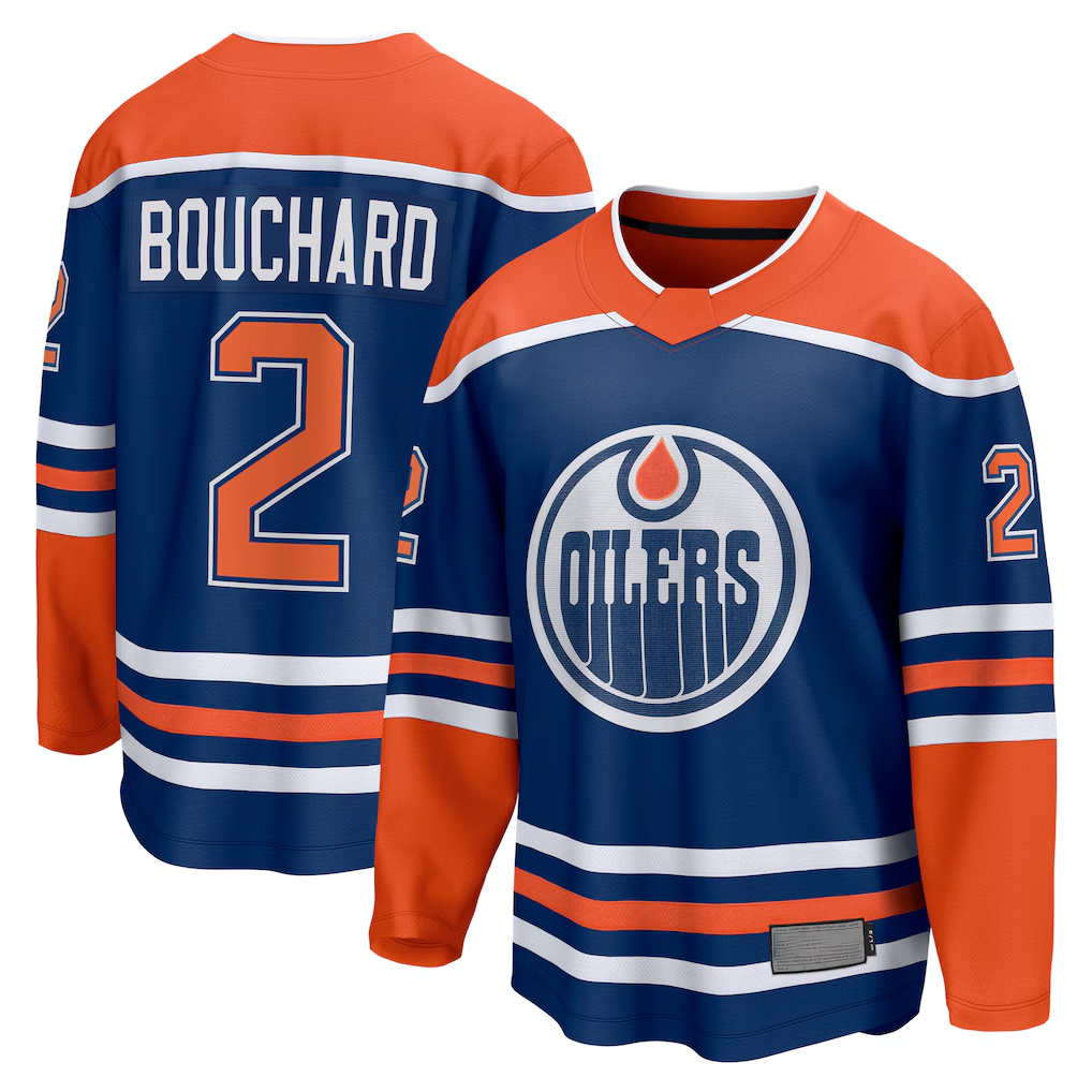 Friene E.Oilers #2 Evan Bouchard Royal Home Breakaway Player Jerseys