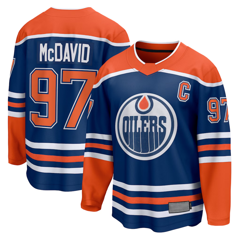 Friene E.Oilers #97 Connor McDavid Royal Home Breakaway Jerseys