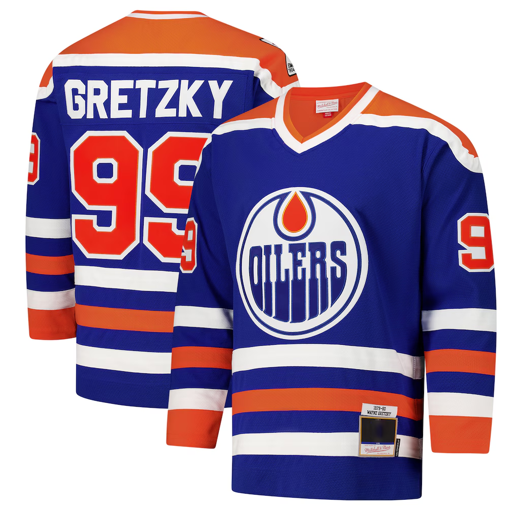 Friene E.Oilers #99 Wayne Gretzky Royal 1979-80 Power Play Jerseys