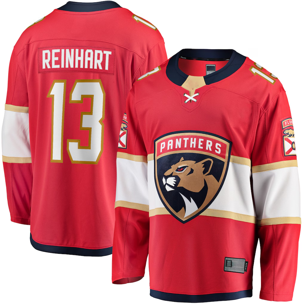 Friene F.Panthers #13 Sam Reinhart Red Breakaway Player Jerseys