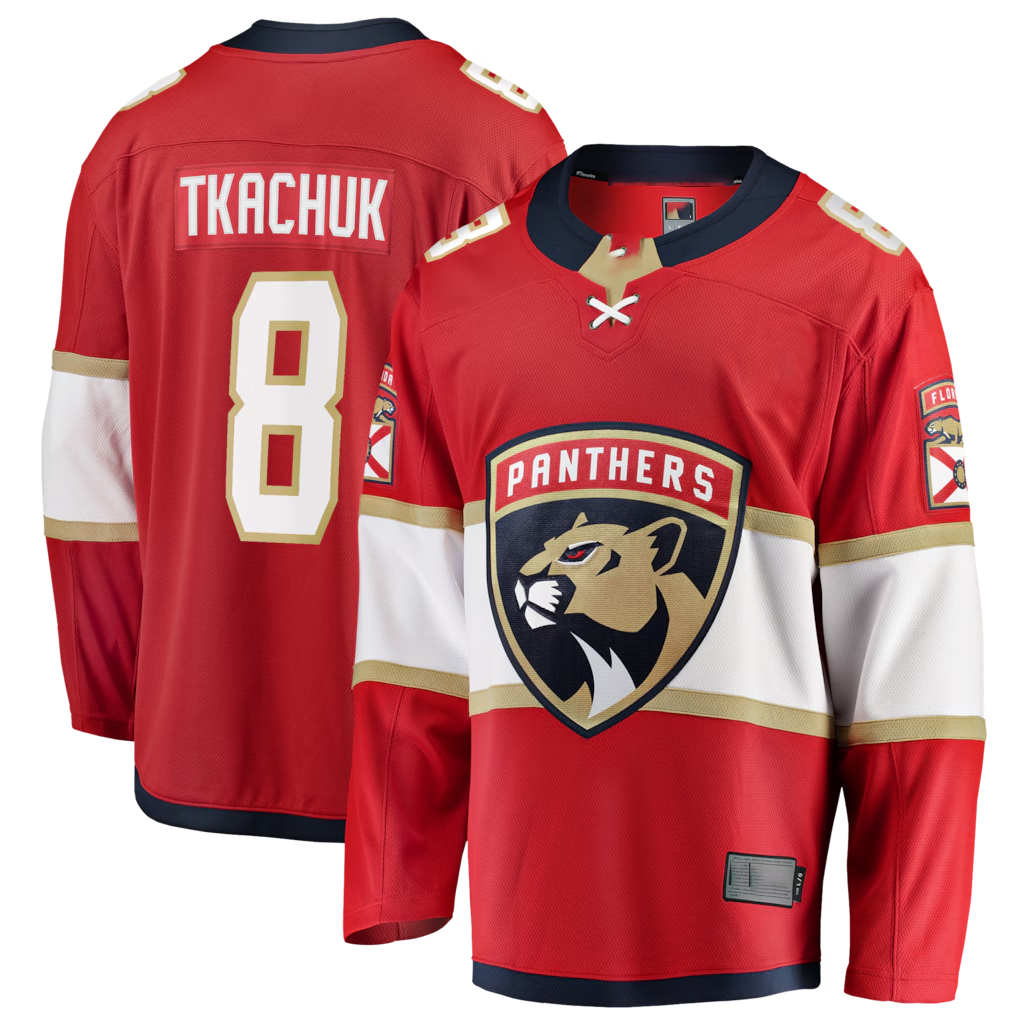 Friene F.Panthers #8 Brady Tkachuk Red Home Breakaway Jerseys