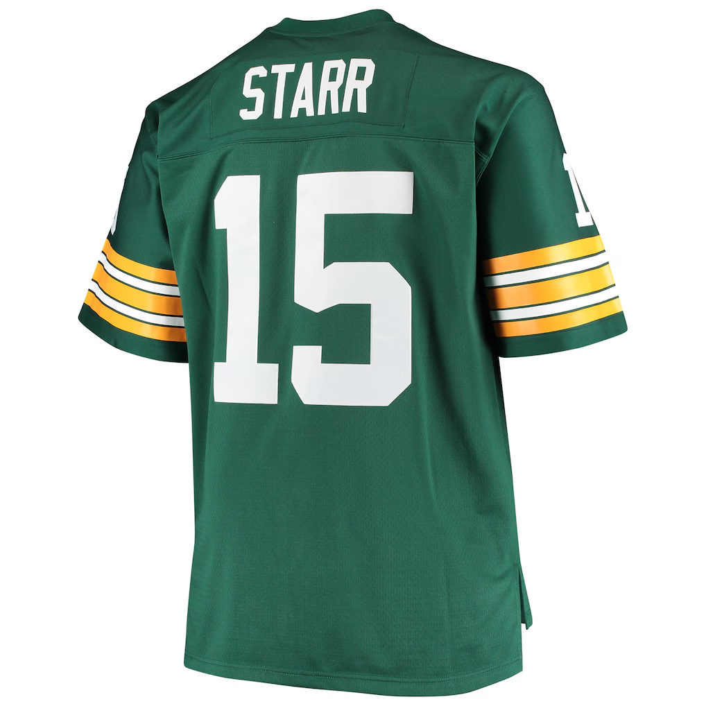Friene G.Bay Packers #15 Bart Starr Mitchell & Ness Green Big & Tall 1968 Retired Player Replica Puhic  Stitched Jerseys