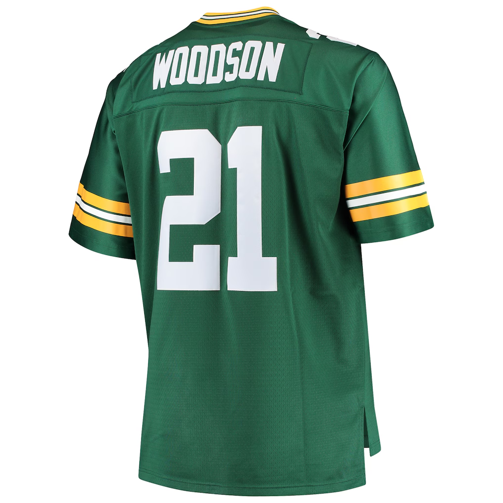 Friene G.Bay Packers #21 Charles Woodson Mitchell & Ness Green Big & Tall 2010 Retired Player Replica Puhic Stitched Jerseys