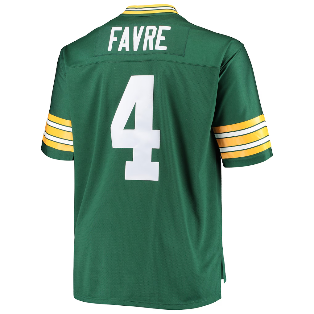 Friene G.Bay Packers #4 Brett Favre Mitchell & Ness Green Big & Tall 1996 Retired Player Replica Puhic Stitched Jerseys
