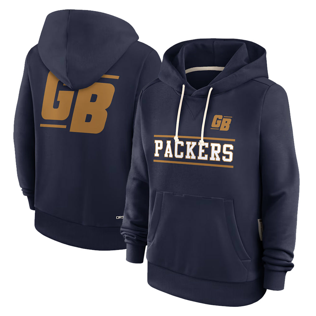 Friene GB.Packers Navy The 1923 Classic Pullover Hoodies Limited Game Blank Player Stitched Jerseys