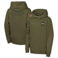 Friene GB.Packers Olive Salute to Service Pullover Hoodies Limited Blank Player Stitched Jerseys