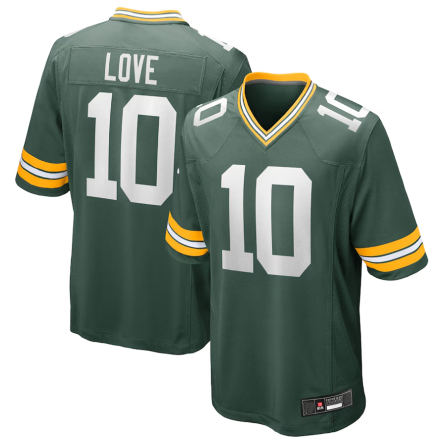 Friene GB.Packers #10 Jordan Love Player Green Game Stitched Jerseys