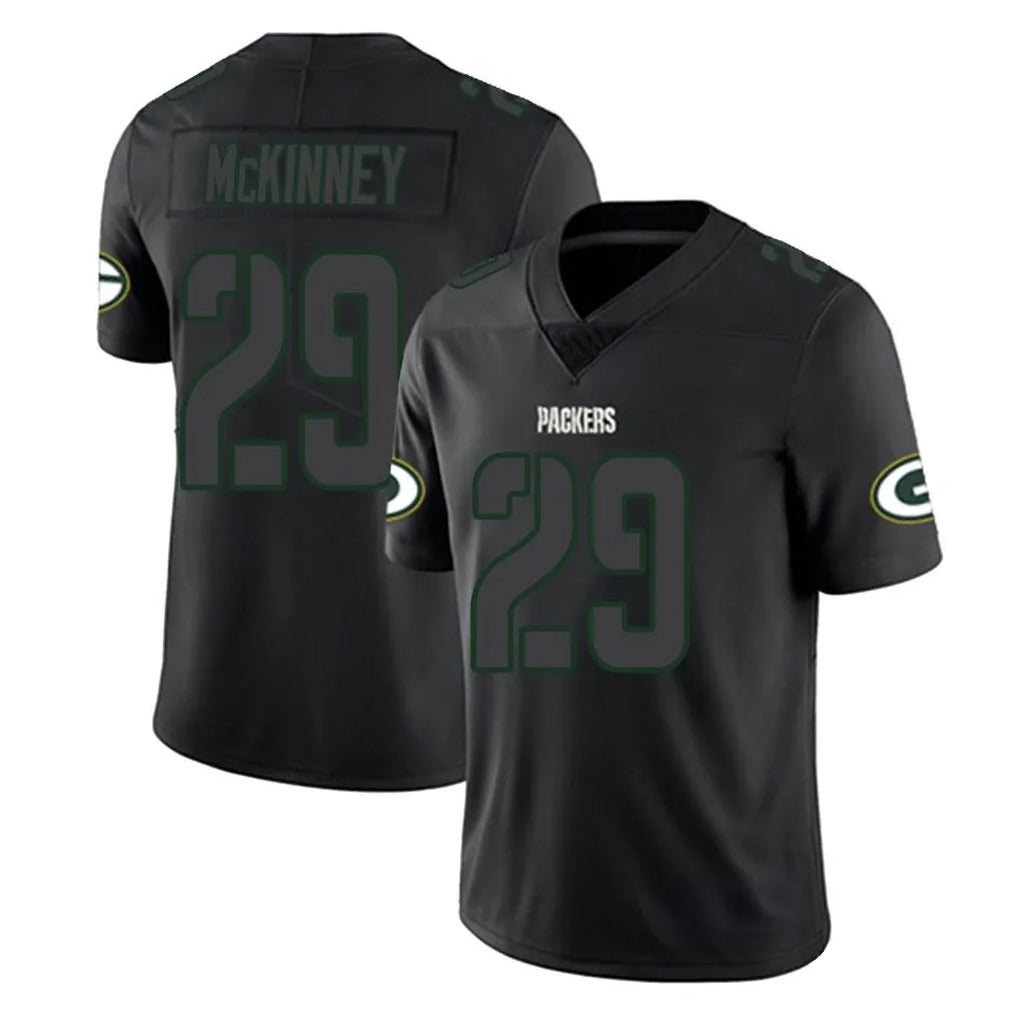 Friene GB.Packers #29 Xavier McKinney Player Black Impact Limited Home Game Stitched Jerseys