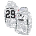 Friene GB.Packers #29 Xavier McKinney Player Camo Salute To Service Hoodies Game  Stitched Jerseys
