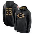 Friene GB.Packers #33 Evan Williams Player Black Salute to Service Hoodies Limited Game Stitched Jerseys