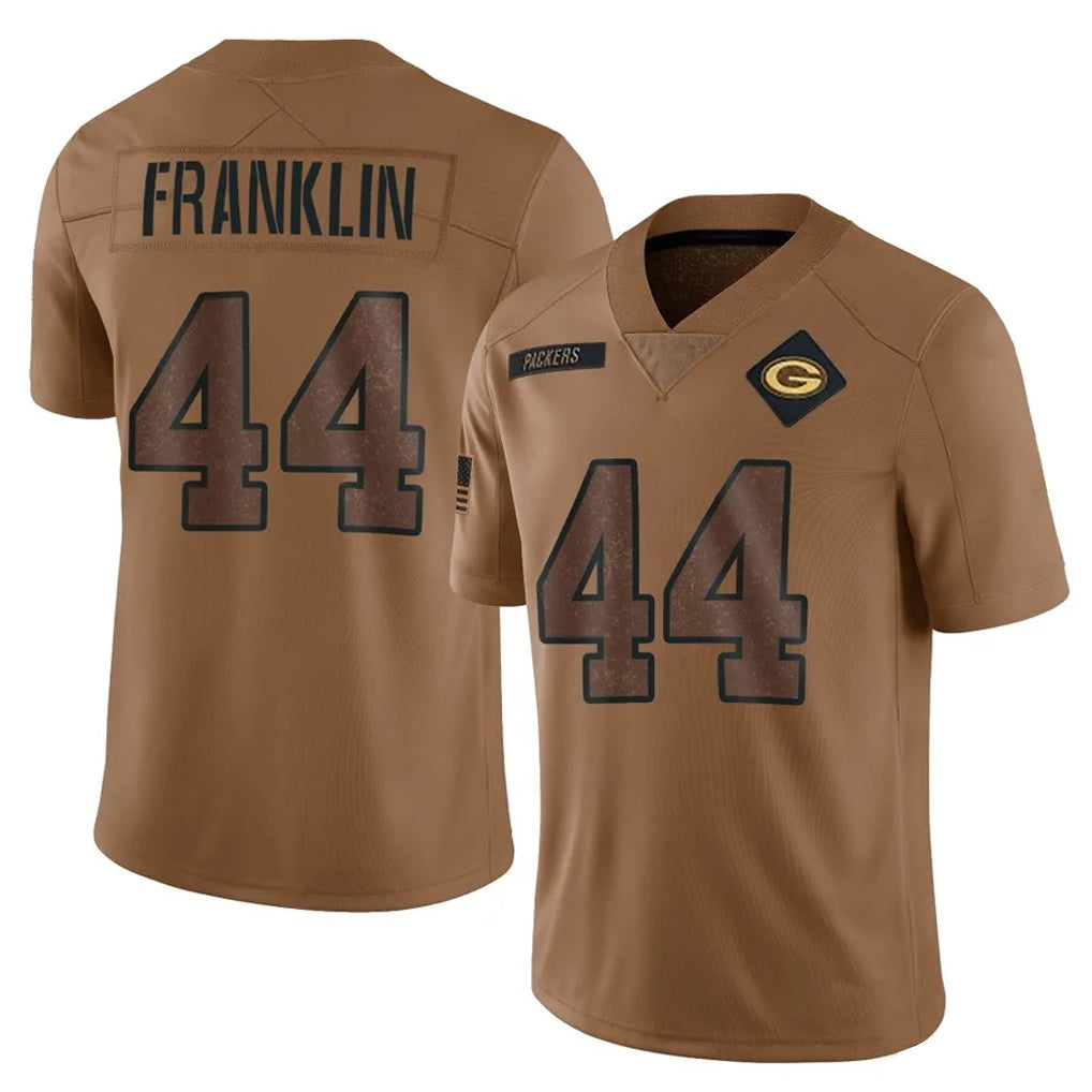 Friene GB.Packers #44 Zaire Franklin Player Brown Salute To Service Limited Stitched Jerseys
